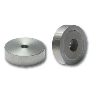 Samarium Kobalt potmagneet RVS, vlak doorlopend gat