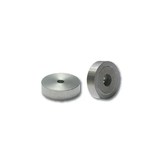 Samarium Kobalt potmagneet RVS, vlak doorlopend gat