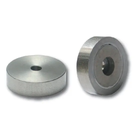 Samarium Kobalt potmagneet RVS, vlak doorlopend gat