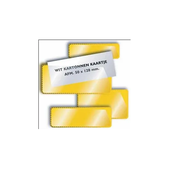 Wit magnetische insteekhoes met kartonnen kaartje