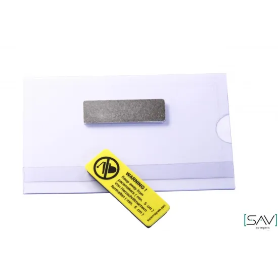 Magnetic nameplate holder.