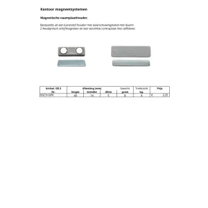 Magnetische naamplaat houder.