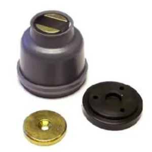 Puffer-Haftmagnet auf Gummifuß.