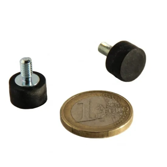 Neodymium magnet system in rubber with threaded rod Neodymium magnet system in rubber with threaded rod