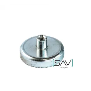 Flachgreifer aus Hartferrit, mit Gewindebuchse, verzinkt ∅ 32 x 7 mm, M4