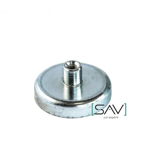 Flachgreifer aus Hartferrit, mit Gewindebuchse, verzinkt ∅ 32 x 7 mm, M4 Flachgreifer aus Hartferrit, mit Gewindebuchse, verzinkt ∅ 32 x 7 mm, M4