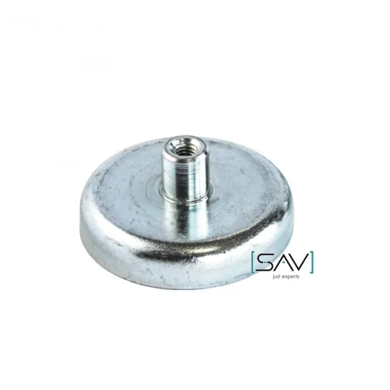Flachgreifer aus Hartferrit, mit Gewindebuchse, verzinkt Ø 36 x 7,7 mm M4 Flachgreifer aus Hartferrit, mit Gewindebuchse, verzinkt Ø 36 x 7,7 mm M4