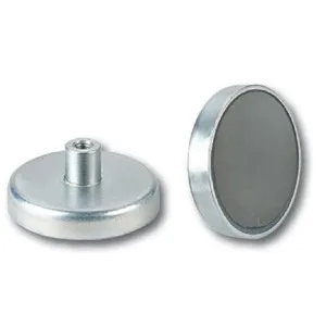 Ferrite pot magnet with threaded bushing SAV 240.02-MH2-08 SAV-webshop.nl