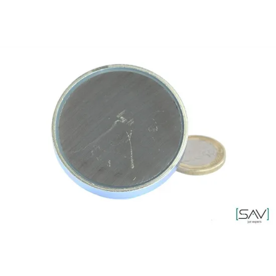Ferrite pot magnet internal thread Ø80mm M8 | 60.0 kg | SAV