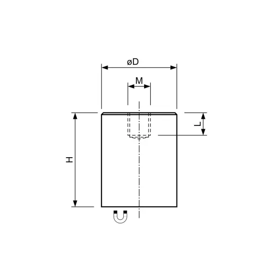 AlNiCo cylinder magnet steel with internal thread SAV Webshop.nl