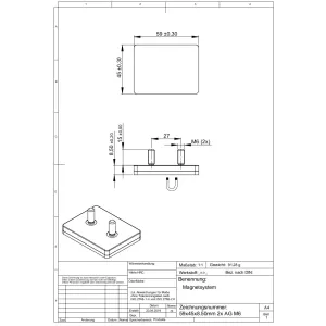Magnetsystem gummiert 59x45mm 2x M6 kaufen Magnetsystem gummiert 59x45mm 2x M6 kaufen