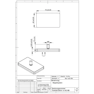 Magnetsystem gummiert 74x45mm M8 kaufen Magnetsystem gummiert 74x45mm M8 kaufen