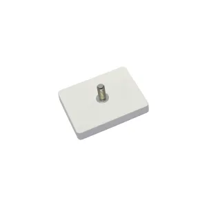 Neodymium magneetsysteem in rubber, rechthoekig met draadstift wit