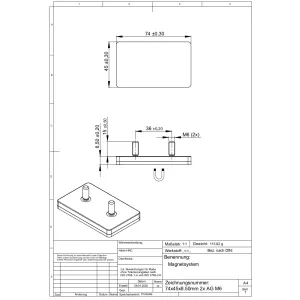 Rubber Coated Magnet 74x45mm 2x M6 Buying Rubber Coated Magnet 74x45mm 2x M6 Buying
