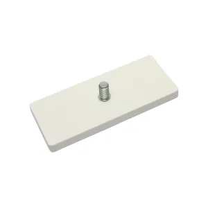 Magnetsystem aus NdFeB, Gummimantel weiß, mit Gewindezapfen, rechteckig SAV 240.41-MG110-M8-WS