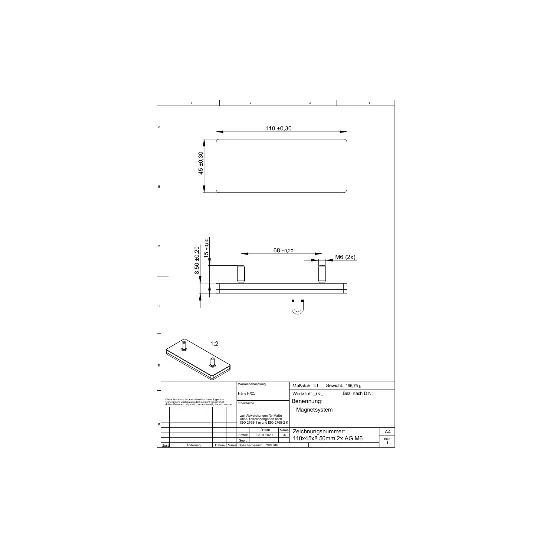 Magnetsystem aus NdFeB, Gummimantel Schwarz, mit Gewindezapfen, rechteckig 110 x 45 mm