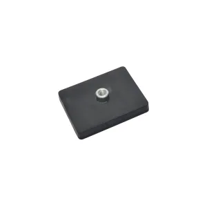Neodymium magneetsysteem in rubber, rechthoekig met draadgat