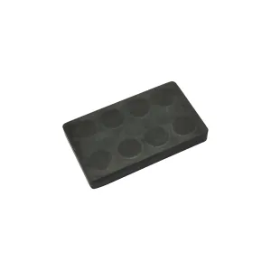 Neodymium magneetsysteem in rubber, rechthoekig met draadgat zwart 74 x 45 mm achterzijde Neodymium magneetsysteem in rubber, rechthoekig met draadgat zwart 74 x 45 mm achterzijde