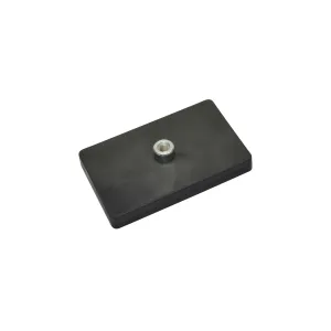 Magnetsystem aus NdFeB, Gummimantel schwarz, mit Gewindebuchse, rechteckig 74 x 45 mm