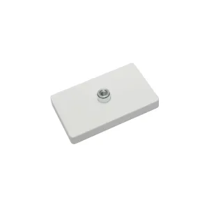 Neodymium magneetsysteem in rubber, rechthoekig met draadgat wit 74 x 45 mm
