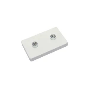 Neodymium magneetsysteem in rubber, rechthoekig met 2 x draadgat wit 74 x 45 mm