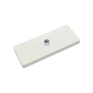 Magnetsystem aus NdFeB, Gummimantel weiß, mit Gewindebuchse, rechteckig 110 x 45 mm