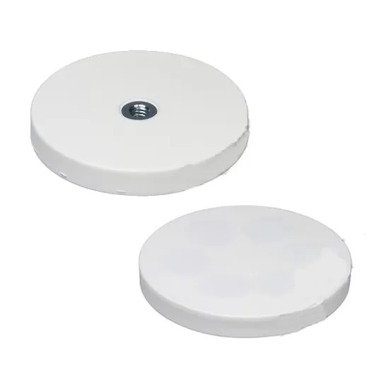 Neodymium magneetsysteem rubber draadgat WIT Neodymium magneetsysteem rubber draadgat WIT