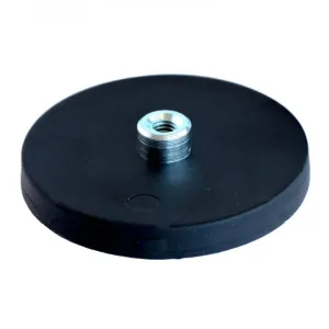 Neodymium magnet system in rubber with threaded insert