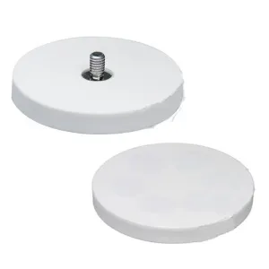 Gummierter Magnet M8 Weiß | Ø88mm Neodym - SAV
