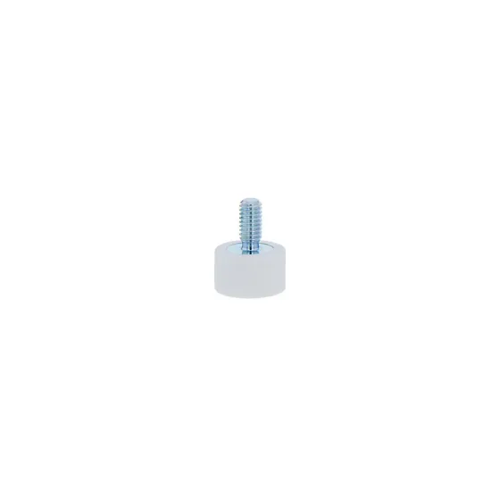 Neodymium magneetsysteem in rubber met draadstift wit, Ø 12 mm