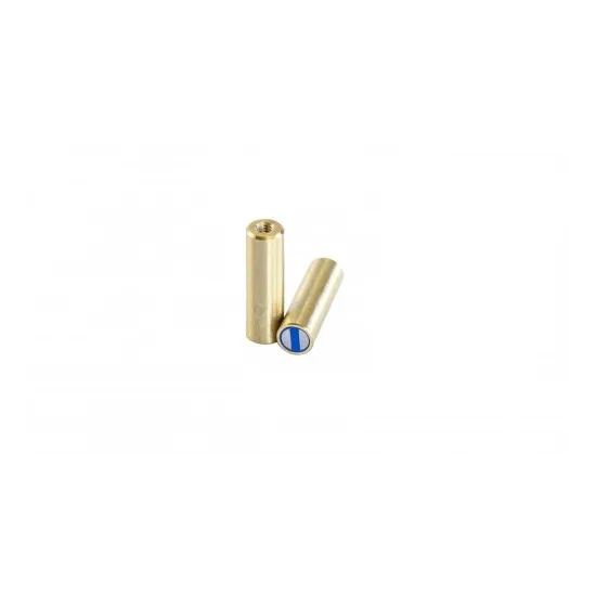 Neodymium cilindermagneet messing met draadgat en h6passingstolerantie