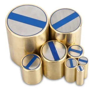 Neodymium busmagneet messing met draadgat en h6-passingstolerantie 32 x 40 mm