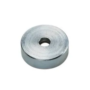 Samarium cobalt pot magnet, flat with continuous countersunk hole galvanized