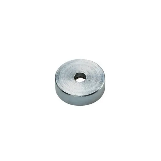 Samarium cobalt pot magnet, flat with continuous countersunk hole galvanized