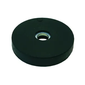 Neodymium magnet system in rubber with hole, black, 31 mm.