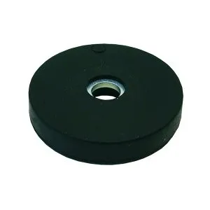 Neodymium magneetsysteem in rubber met gat, zwart, 31 mm.