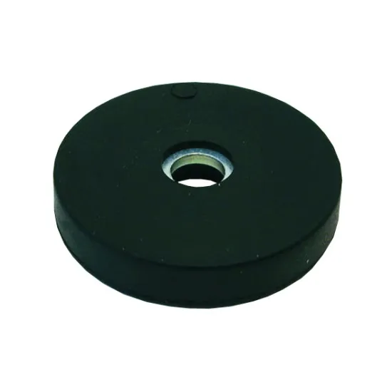 Neodymium magneetsysteem in rubber met gat, zwart, 31 mm.