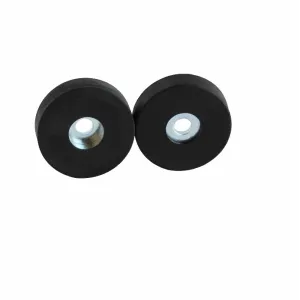 Neodym-Magnetsystem, mit Gummiüberzug mit Bohrung, schwarz, 22 mm
