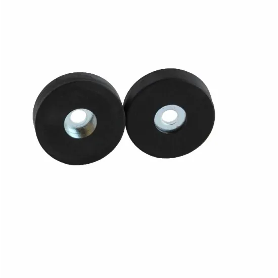 Neodym-Magnetsystem, mit Gummiüberzug mit Bohrung, schwarz, 22 mm Neodym-Magnetsystem, mit Gummiüberzug mit Bohrung, schwarz, 22 mm
