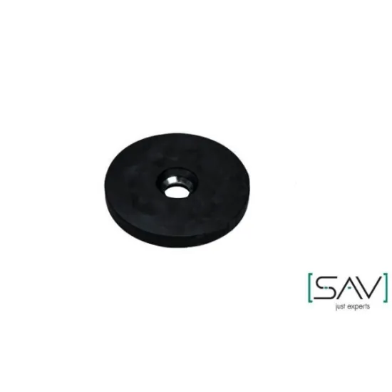 Neodymium magneetsysteem in rubber met verzonken gat, zwart, 43 mm