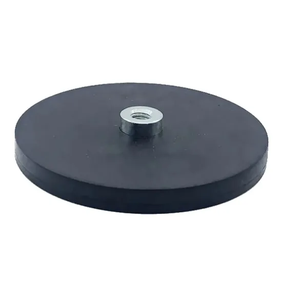 Neodymium magneetsysteem in rubber met draadbus Neodymium magneetsysteem in rubber met draadbus