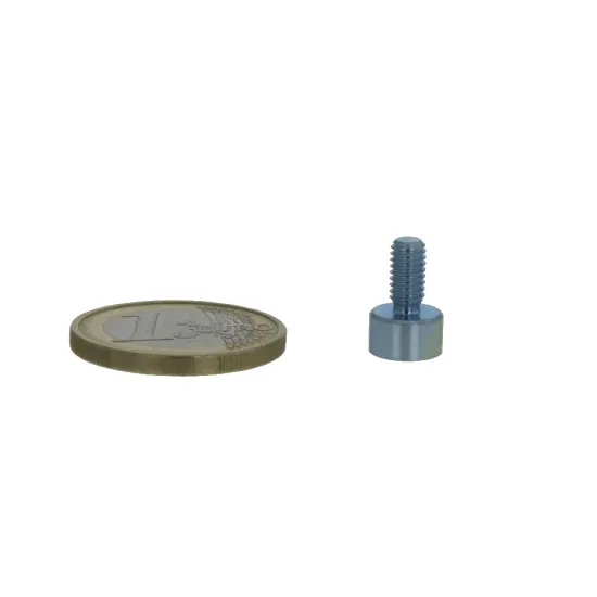 Topfmagnete aus Samarium-Cobalt (SmCo), Stahlgehäuse, mit Außengewinde, verzinkt 8 x 4,5 mm Topfmagnete aus Samarium-Cobalt (SmCo), Stahlgehäuse, mit Außengewinde, verzinkt 8 x 4,5 mm