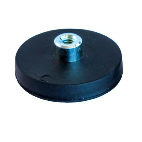 Gummimagnet M4 Gewindebuchse Ø31mm schwarz Neodym