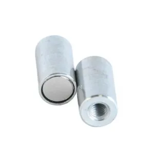 Neodymium potmagneet met draadbus, verzinkt, zeer krachtig  Ø 6 x 4,5 mm
