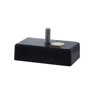 Neodymium Rubber Magnet Block with Threaded Stud, 100 kg