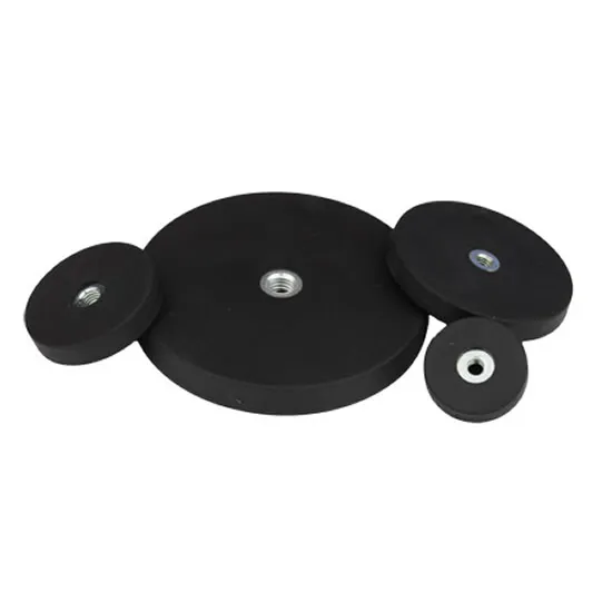 Gummimagnet M4 Innengewinde Ø22mm schwarz Neodym | SAV