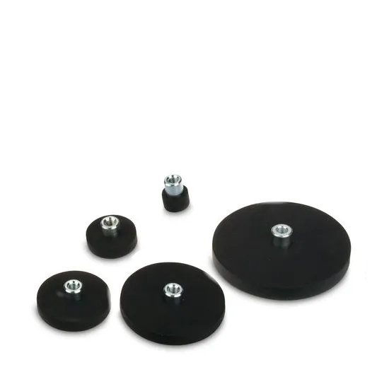 Magnetsystem Gummimantel, mit Gewindebuchse, 31 mm Schwarz