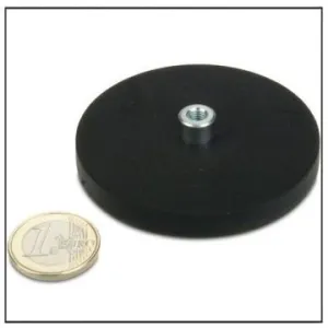 Magnetsystem Gummimantel, mit Gewindebuchse, 66 mm Schwarz