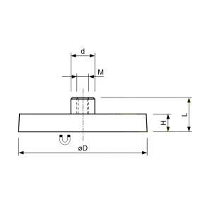 Magnetsystem Gummimantel, mit Gewindebuchse, 43 mm weiß