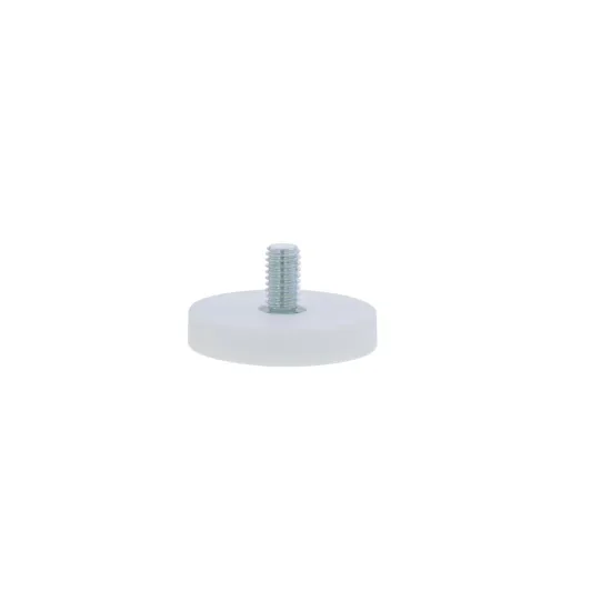 Neodymium magnet system in rubber with threaded rod